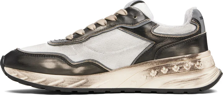 Dsquared2 Black & Off-White Sprinter Sneakers - Image 3
