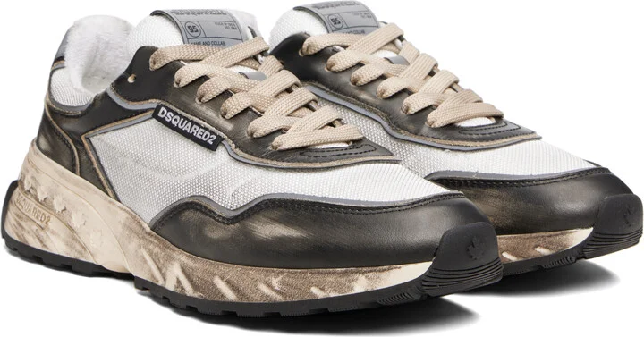 Dsquared2 Black & Off-White Sprinter Sneakers - Image 4
