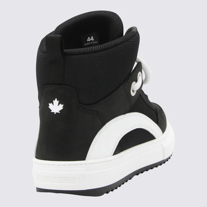 DSQUARED2 Black Suede And White Canvas Sneakers - Image 2