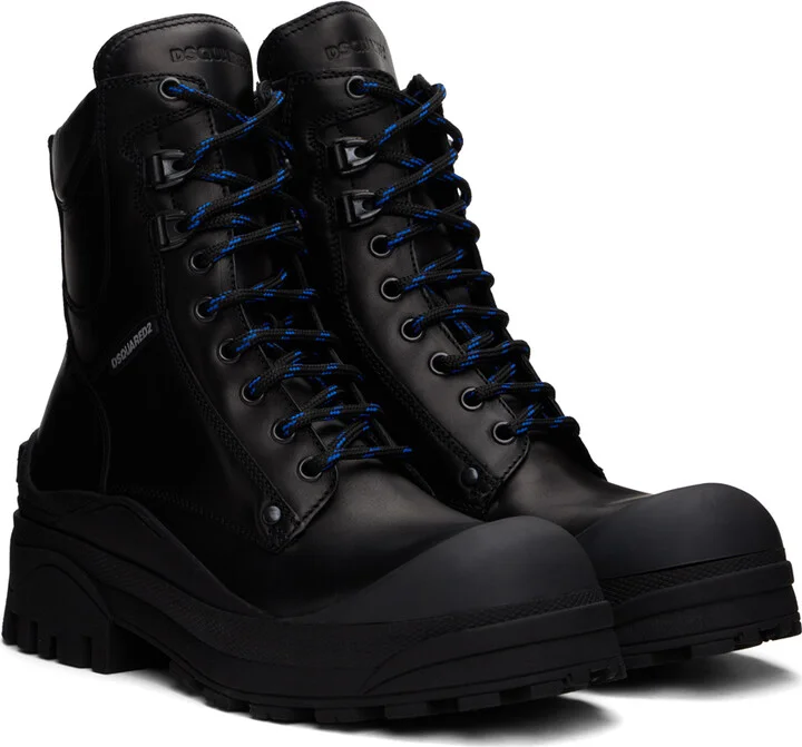 Dsquared2 Black Urban Combat Boots - Image 4