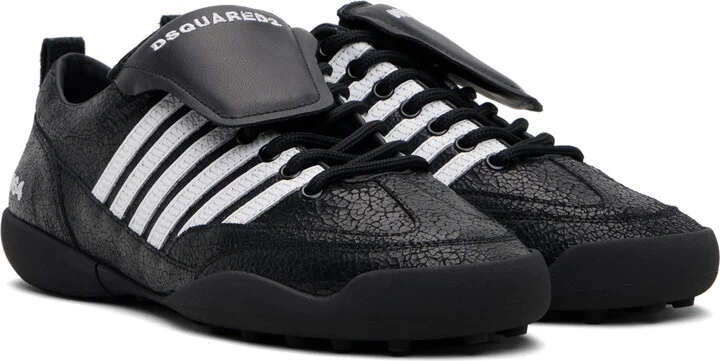 Dsquared2 Black & White Soccer Sneakers - Image 4