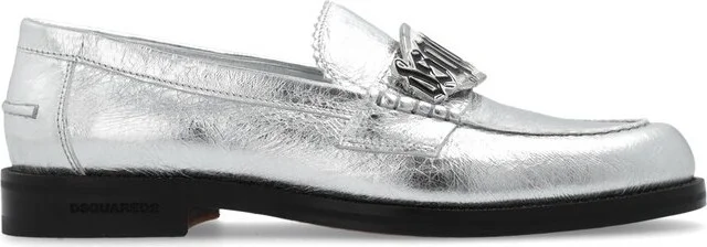 Dsquared2 Gothic Metallic Logo Plaque Loafers