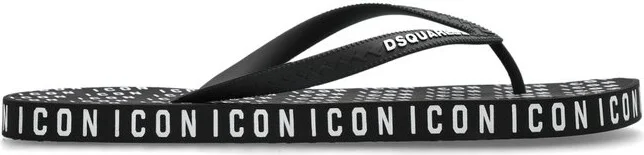 Dsquared2 Icon All-Over Logo Printed Flip Flops