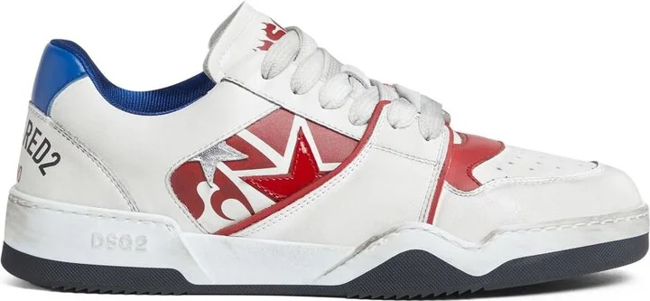 DSQUARED2 Lace-Up Low Top Panelled Sneakers