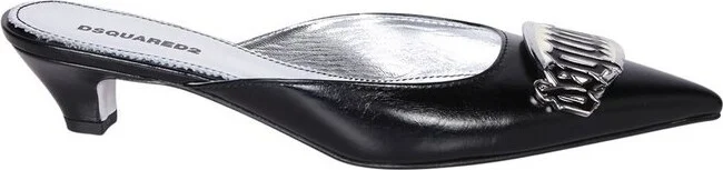 Dsquared2 Logo-Plaque Pointed-Top Mules