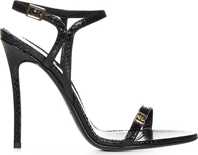 Dsquared2 Metallic-Finish Printed Heeled Sandals