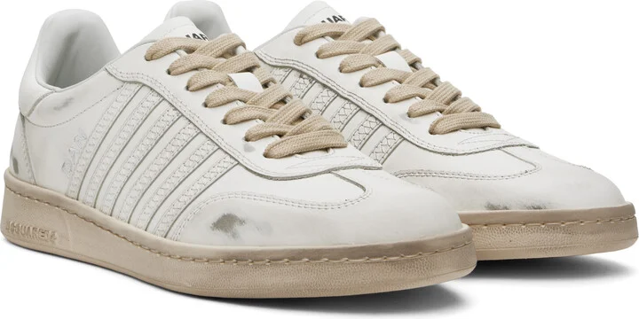 Dsquared2 Off-White Dirty Boxer Sneakers - Image 4