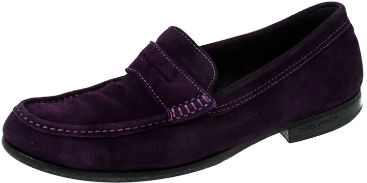 Dsquared2 Purple Suede Penny Loafers Size 40.5