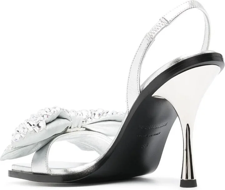 DSQUARED2 Rhinestone Details Heel Sandals - Image 4