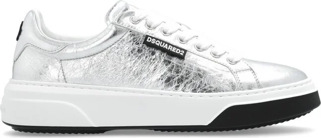 Dsquared2 Round-Toe Metallic Lace-Up Sneakers