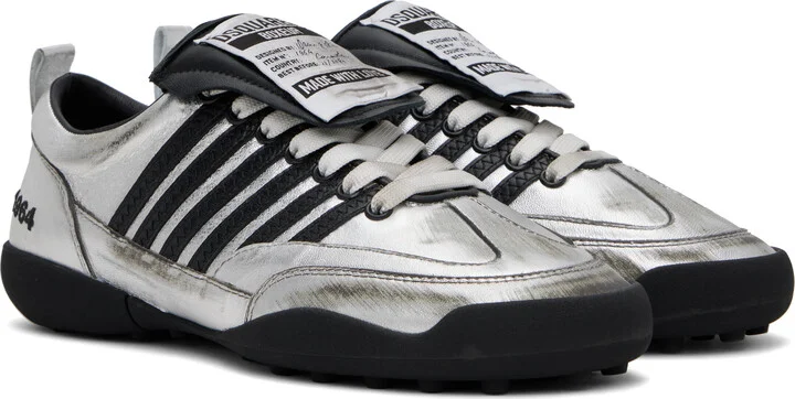 Dsquared2 Silver 'Dsquared2 Soccer' Sneakers - Image 4
