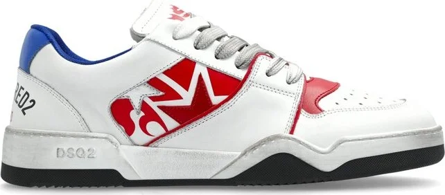 Dsquared2 Spiker Logo Printed Vintage Finish Sneakers