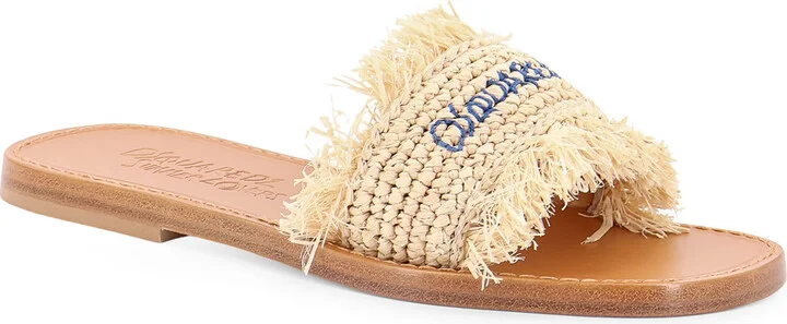 Dsquared2 Summer Lovers Natural Rafia Flat Sandals - Image 2