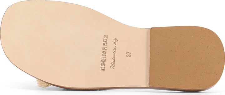 Dsquared2 Summer Lovers Natural Rafia Flat Sandals - Image 4