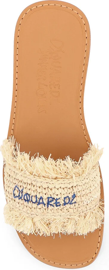 Dsquared2 Summer Lovers Natural Rafia Flat Sandals - Image 5
