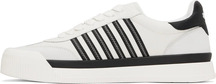 Dsquared2 White & Black New Jersey Sneakers - Image 3