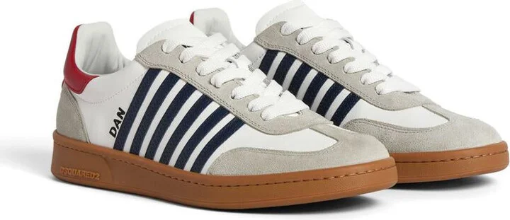 DSQUARED2 White Calfskin 'Boxer' Sneakers - Image 4