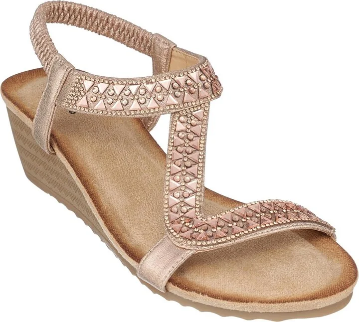 Dua Womens Embellished Almond Toe Wedge Sandals