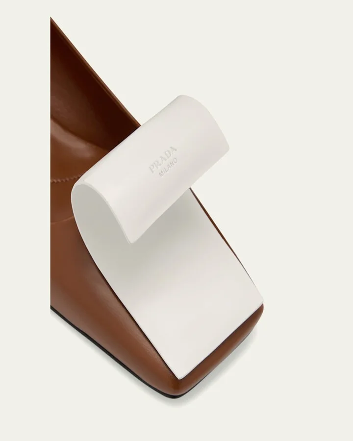 Dual Leather Pumps with Ribbon Detail - Image 2