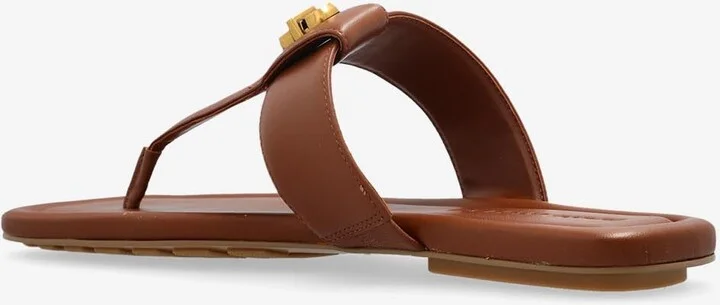 Dual T-Strap Leather Flat Sandals - Image 2
