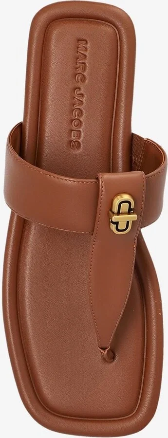Dual T-Strap Leather Flat Sandals - Image 3
