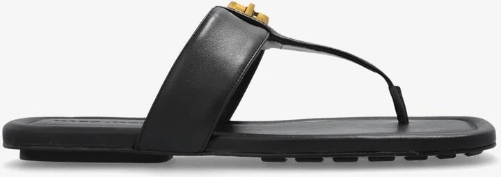Dual T-Strap Leather Flat Sandals