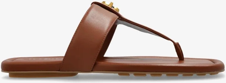 Dual T-Strap Leather Flat Sandals