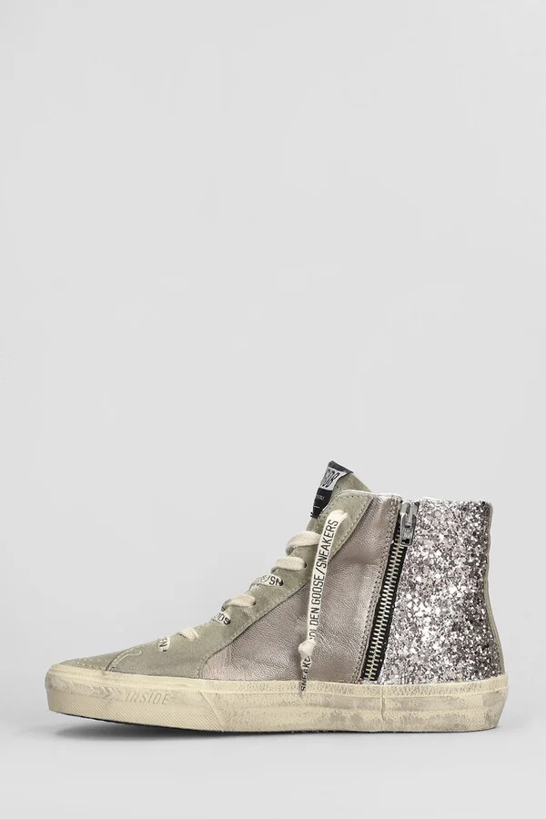 Duble Quarter Sneakers In Grey Suede And Fabric - Image 3