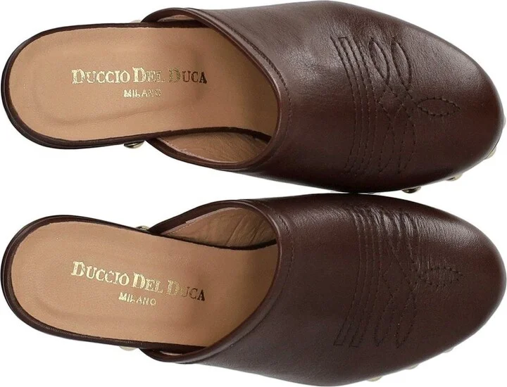 Duccio Del Duca Brown Heeled Clog - Image 5