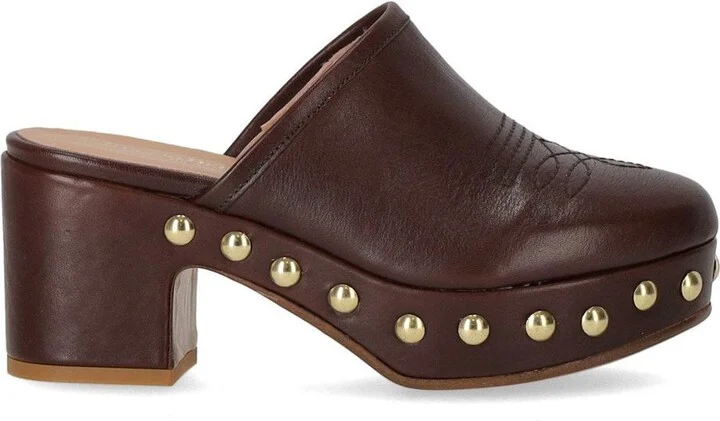 Duccio Del Duca Brown Heeled Clog