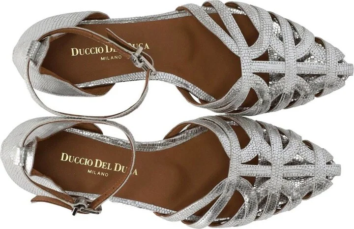Duccio Del Duca Silver Flat Sandal - Image 5