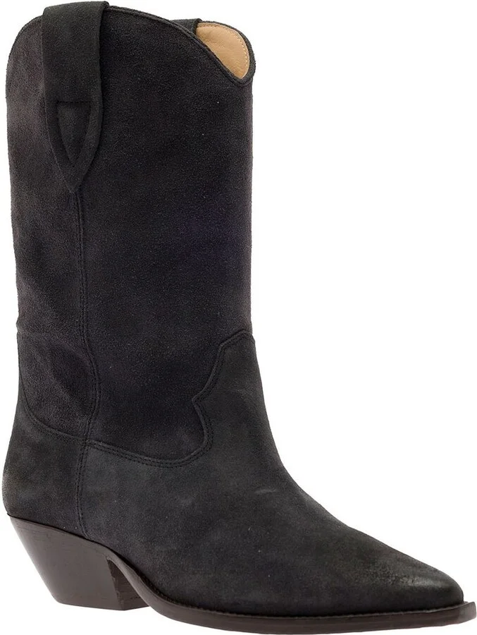 'Duerto' Beige Western Style Boots In Suede Woman - Image 2