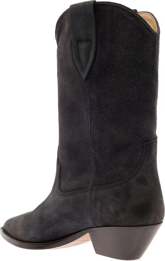 'Duerto' Beige Western Style Boots In Suede Woman - Image 3