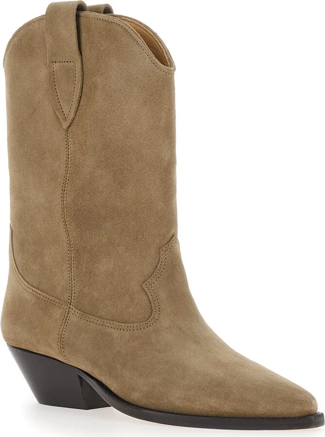'duerto' Beige Western Style Boots In Suede Woman Isabel Marant - Image 2
