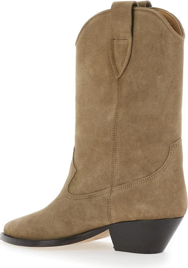 'duerto' Beige Western Style Boots In Suede Woman Isabel Marant - Image 3