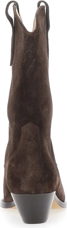 'duerto' Brown Ankle Boots With Low Block Heel In Suede Woman - Image 4