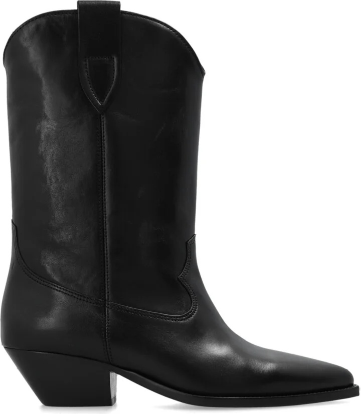 ‘Duerto’ Leather Cowboy Boots, , - Black