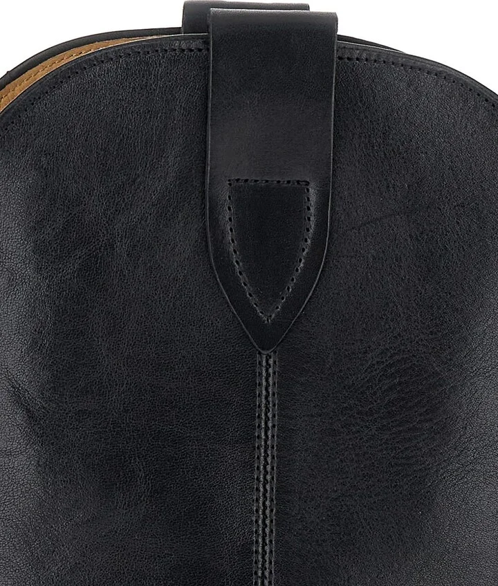'duetro' Black Ankle Boots With Western Heel In Leather Woman - Image 4