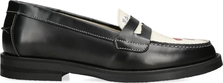 DUKE & DEXTER Leather Cherry Wilde Penny Loafers