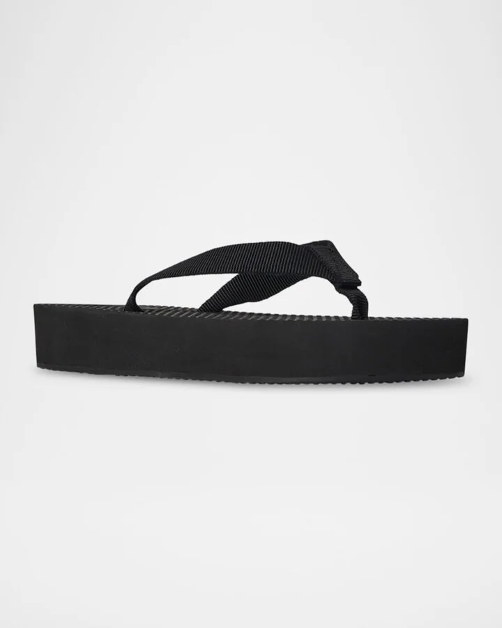 Dune Cotton Flatform Thong Sandals - Image 2
