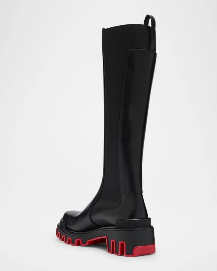 Dune Leather Red Sole Knee Boots - Image 2