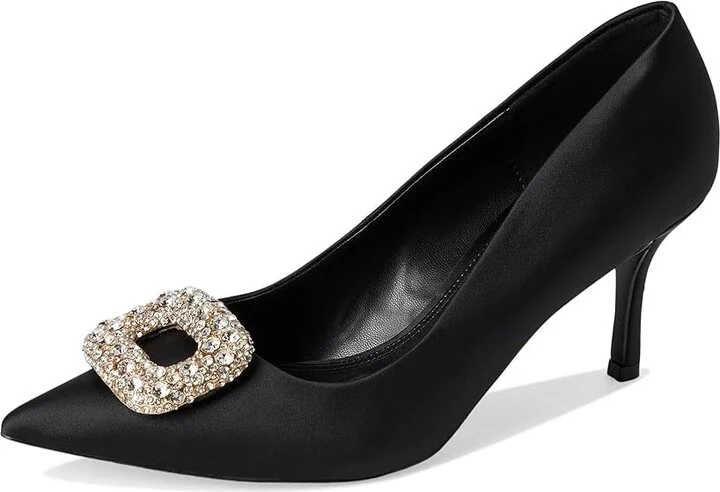 Dune London Aquamarine High Heels Black Satin : 36 (US Women's 6) B - Medium, Leather/Rubber - Image 5