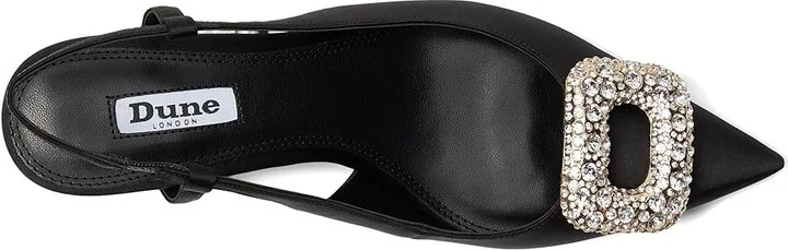 Dune London Centrepiece High Heels Black Satin : 36 (US Women's 6) B - Medium, Leather/Rubber - Image 2