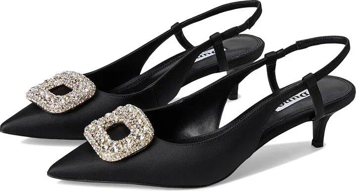 Dune London Centrepiece High Heels Black Satin : 36 (US Women's 6) B - Medium, Leather/Rubber