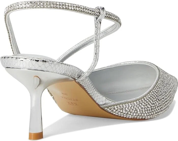 Dune London Competitive High Heels Silver Synthetic : 37 (US Women's 7) B - Medium, Leather - Image 4