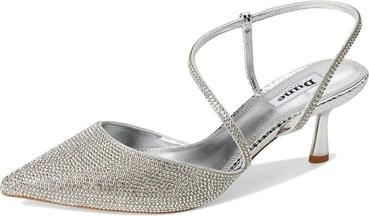 Dune London Competitive High Heels Silver Synthetic : 37 (US Women's 7) B - Medium, Leather - Image 5