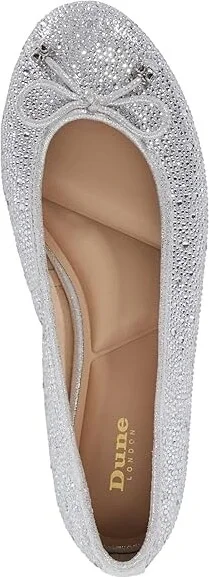 Dune London Hallis Women's Flat Shoes Silver Diamantes : 36 (US Women's 6) B - Medium, Leather/Rubber - Image 2