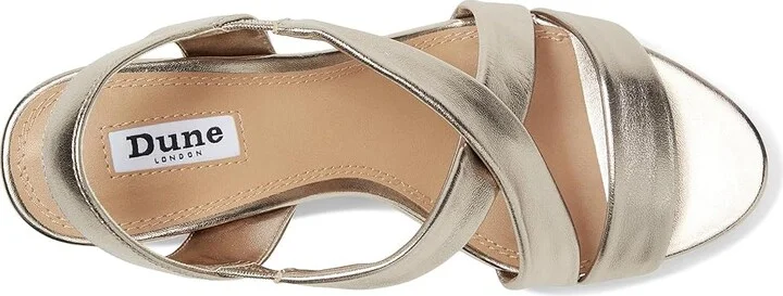 Dune London Kamies Women's Wedge Shoes Gold : 38 (US Women's 8) B - Medium, Leather - Image 2