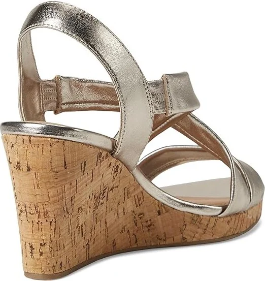 Dune London Kamies Women's Wedge Shoes Gold : 38 (US Women's 8) B - Medium, Leather - Image 4