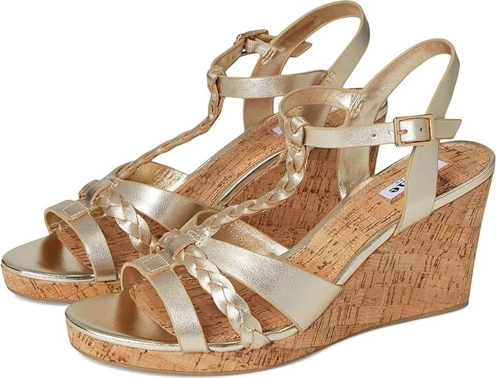 Dune London Koali Women's Wedge Shoes Gold : 40 (US Women's 10) B - Medium, Leather